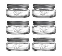 Yaoliucp 6Pcs Mason Jar 8oz/237ml Small Mason Jars with Silver Lids Airtight Clear Glass Jars for Snacks, Tea, Honey Preserves, Jam Preserves