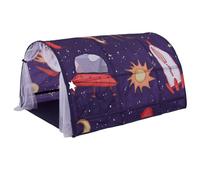 Yaoliucp Bed Tent for Children 55.1x39.4x31.5 Inch Up Play Tunnel Space Galaxy Starry Sky Bed Tunnel Portable Kids Tent Indoor with Net Curtain & Carry Bag, Bed Tent for Children