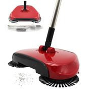 Yaoliucp Carpet Sweeper 360° Rotation Manual Floor Sweeper with PET Broom Brush Robust Lightweight Hand Sweeper for Home Office Low Carpets Rugs Undercoat Carpets, Red, Carpet Sweeper