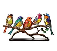 Yaoliucp Desk Decorations Colorful 5 Birds on a Branch Ornaments Acrylic Birds Sculpture Ornaments Birds Statues Table Home Decor Accessories robin garden ornaments outdoor