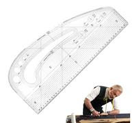 Yaoliucp French Curve Ruler for Pattern Making, Practical Helpful Curve Ruler with Comma Curve, 10x5 Acrylic Sewing Ruler for Designers Beginners Tailors, Sewing Work Lovers, French Curve Ruler