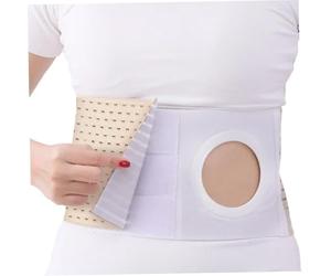 Yaoliucp Hernia Belt, Comfortable Ostomy Belt, Breathable Mesh Fabric Belly Binder, Lightweight Colostomy Belt, Cozy Ostomy Support Belt for Men and Women, L Ostomy Belt
