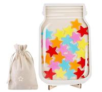 Yaoliucp Magnetic Reward Jar, Wooden Classroom Reward Jar with Stand, Colorful Star System, Behavior Management Jars for Kids, Classroom Board