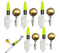 Yaoliucp Night Fishing Alert Glow Stick, 5PCS Fishing Glow Sticks Long-Lasting LED Bells with Flashing & Steady Modes Easy Setup Fish Alert Stick for Pole Diameter 1.5-3.0mm, Not Include Battery
