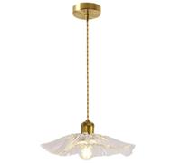 Yaoliucp Pendant Lights Lotus Leaf Nordic Modern Glass Flower Chandelier Exquisite Single Head White Light Hanging Ceiling Light for Dining Kitchen Living Room Fits E27 Bulb, Pendant Lights