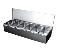 Yaoliucp Pizza Topping Station 18 x 4 x6 6 Compartment Pizza Storage Container with Lids Detachable Condiment Organizer for Home Restaurant
