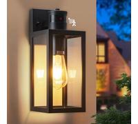 Yaolon Motion Sensor Outdoor Wall Lights - Dusk to Dawn Security Light, Waterproof Die-Cast Aluminum Anti-Rust Sconce (E27 Socket) for Garage, Entryway, Garden & Doorway