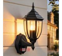 Yaolon Outdoor Wall Light with Motion Sensor, Adjustable Mains Powered PIR Security Light, Waterproof Aluminium for Porch Garage