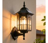 Yaolon Solar Wall Light Outdoor with Motion Sensor, 3 Smart Modes, IP65 Waterproof, Vintage Solar Lantern for Garden Patio Garage Yard