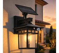 Yaolon Solar Wall Light Outdoor with Motion Sensor, 3 Smart Modes, IP65 Waterproof, Vintage Solar Lantern for Garden Patio Garage Yard