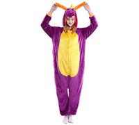 YAOMEI Women Onesies Adult, Unisex Mens Kigurumi Onesies Unicorn Pyjamas Flannel Animal Sleepsuit Nightwear with 3D Hoodie, Halloween Costume Clothing (XL, Dragon)