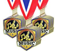 Yaomiao 10/20 Pcs 2. 4'' Award Medals Bulk Gold Winner Team Participation Medals for Kids Adults Metal Trophy Tournaments Competitions Award Prize Gift(10 Pcs,Music)