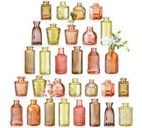 Yaomiao 30 Pcs Glass Bud Vases Centerpieces, Orange Yellow Series