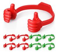 Yaomiao 8 Pcs Thumbs up Cell Phone Stands Universal Cell Phone Holder Flexible Mobile Phones Stand Adjustable Smartphone Stand Holder for Desk Offices Bedrooms Airplanes Travel (Red, Green)
