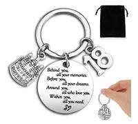 Yaomiao Birthday Keyring Birthday Gifts for Adults Inspirational Keychain Birthday Key Rings Women Presents Sister family Friends, Stainless Steel 30mm(18th)
