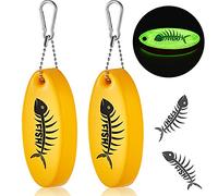 Yaomiao Floating Keychain Oval Shape Glow in The Dark Foam Key Chain for Boating Fishing, Yellow, 3.9 x 1.6 Inch