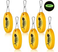 Yaomiao Floating Keychain Oval Shaped Foam Floating Key Ring Glow in The Dark for Golf Boating Fishing Outdoor, Yellow, 3.9 x 1.6 Inch