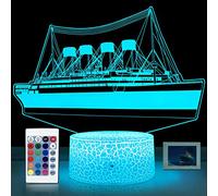 YAOMYLT Titanic Night Light for Kids Led Lights for Bedroom with Remote & Touch Control 16 Colors Changing Bedside Decor Ship Model Lamp as Girls& Boys Gifts Ideas