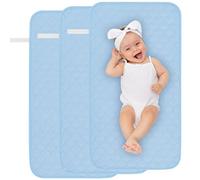 Yaopelky 3Pack Baby Changing Pad Liners 27" x 14" Washable Reusable Baby Changing Diaper Mat Sheet Waterproof Longer Changing Table Cover (Blue)
