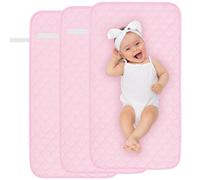 Yaopelky 3Pack Baby Changing Pad Liners 27" x 14" Washable Reusable Baby Changing Diaper Mat Sheet Waterproof Longer Changing Table Cover (Pink)