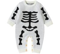 Yaopelky Baby Boy Girl Halloween Costume Romper Newborn Knitted Jumpsuit One-Piece Coverall Fall Warm Halloween Clothes (Beige, 3-6 Months)