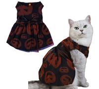 Yaopelky Cat Halloween Dress Holiday Small Dog Clothes Cat Dress Puppy Tulle Skirt Pet Costume for Yorkie Teddy Chihuahua Clothes(Pumpkin, S(1.5-2.5kg))