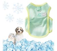Yaopelky Dog Cooling Vest Cats Dogs Summer Clothes with D-Ring Breathable Puppy T-Shirt Quick Dry Sun Protection Doggy Outfits Pet Cooling Shirts for Outdoor Activity (Green, M(2.5-4kg))