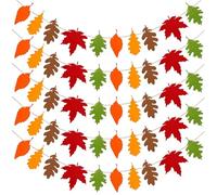 Yaopelky Fall Felt Garland Thanksgiving Decorations Hanging Banner Decor for Home Autumn Fall Holiday Decoration Harvest Party Supplies (5Pcs Fall Leaf)
