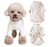 Yaopelky Pet Clothes for Small Medium Dogs Cat Daisy Flower Prints Dog Shirts Long Sleeve Ruffle Puppy Clothes Dog Pajamas for Chihuahua Shih Tzu Yorkie (Purple, XL)