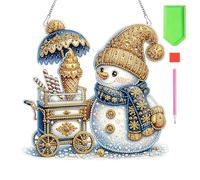 YAOPIU Christmas Rhinestone Art Ornaments - 2D Acrylic Craft Kit | Hangable Christmas Tree Decor - for Craft Beginners Home Decorators Office Wreath Staircase Window Holiday Party Mantel Wall