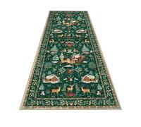 YAOPIU Christmas Runner Rug - Non-Slip Holiday Snowmen Tree Santa Claus Mat | Christmas Bathroom Runner Rug - for Indoor Dining Room Bedside Entryway Hallway Kitchen Bathroom Corridor