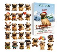 YAOPIU Dog Advent Countdown Calendar | 24-Day Acrylic 2D Flat,Pug Dog Ornaments Advent Countdown Calendar - for Pet Lovers Family Adults Kids Tree Window Wall Mantel