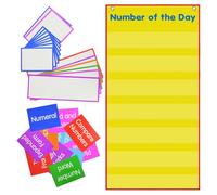 YAOPIU Pocket Chart for Classroom - Wipe Clean Large Math Pegboard - Colourable Learning Tool Numbers of the Day Poster for Students Home Preschool