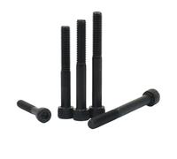yaoqijie 1/10pc Black Grade 12.9 Steel M3 M4 M5 M6 M8 Half Thread Lengthened Long Allen Hexagon Hex Socket Cap Head Screw Bolt L=30-300mm lasting