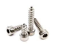 yaoqijie 10/20/50/100pcs M2 .6 M3.5 M4 304 Stainless Steel Allen Hex Hexagon Socket Cap Head Speaker Wood Self-tapping Screw lasting(16mm,100pcs M2)
