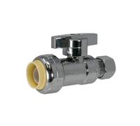 yaoqijie 10-Pack Straight Stop Valve 1/2" Nom X 3/8" OD Compression Faucet Toilet Shut Off Valve Heavy Duty Brass Quarter-Turn Lasting