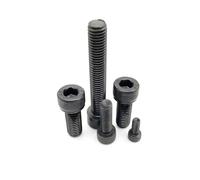 yaoqijie 10pcs M3 M4 M5 304 A2 Stainless Steel Black grade 12.9 steel DIN912 Hexagon Hex Socket Head Cap Allen Bolt Screw L=5-150mm lasting(12.9 class steel,45MM_M5)