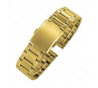 yaoqijie 12 14mm 16mm 18mm 20mm 22mm 24mm Stainless Steel Links Watch Bands Strap Wristwatch Clasp Bracelet Replacement Light Weight Band lasting(Gold,22mm)