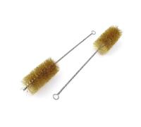 yaoqijie 2/5pcs 3cm/3.5cm Diameter Brass Wire Tube Brush Copper Wire Cleaning Brush 30cm Total Length Hand Tool Metal Handle(3.5cm x2pcs)
