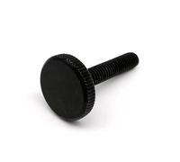 yaoqijie 2/5pcs M3 M4 M5 M6 M8 DIN653 GB835 Knurl Flat Head Hand Tighten Thumb Screw Curtain Wall Glass Thumbscrew Adjust Toolless lasting(Black,14MM_5PCS M4)