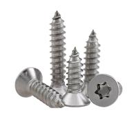 yaoqijie 5/10/50pc M2 M2.3 M2.6 M3 M3.5 M4 M5 M6 304 Stainless Steel Lobe Flat Countersunk Head Security Wood Screw lasting(25mm,10pcs M4)