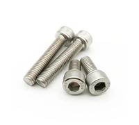 yaoqijie 50pcs M1.4 .6 M2 .5 M3 M4 M5 304 A2-70 Stainless Steel Black grade 12.9 DIN912 Hexagon Hex Socket Head Cap Allen Bolt Screw lasting(304 stainless steel,5MM_M2.5)