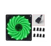 yaoqijie 9cm 92mm LED Fan 90mm 4PIN 3PIN PC Desktop Computer Case Cooling Cooler Fan 12V 9225 92x92x25mm GPU CPU Cooler Double Halo Light lasting(2PCS 9225Green-3PIN)