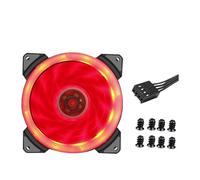yaoqijie 9cm 92mm LED Fan 90mm 4PIN 3PIN PC Desktop Computer Case Cooling Cooler Fan 12V 9225 92x92x25mm GPU CPU Cooler Double Halo Light lasting(2pcs Red-4PIN)