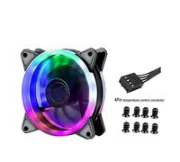 yaoqijie 9cm 92mm LED Fan 90mm 4PIN 3PIN PC Desktop Computer Case Cooling Cooler Fan 12V 9225 92x92x25mm GPU CPU Cooler Double Halo Light lasting(2PCS Colorful-4PIN)