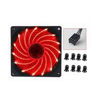 yaoqijie 9cm 92mm LED Fan 90mm 4PIN 3PIN PC Desktop Computer Case Cooling Cooler Fan 12V 9225 92x92x25mm GPU CPU Cooler Double Halo Light lasting(2PCS 9225Red-3PIN)