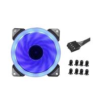 yaoqijie 9cm 92mm LED Fan 90mm 4PIN 3PIN PC Desktop Computer Case Cooling Cooler Fan 12V 9225 92x92x25mm GPU CPU Cooler Double Halo Light lasting(2pcs Blue-4pin)