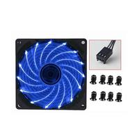 yaoqijie 9cm 92mm LED Fan 90mm 4PIN 3PIN PC Desktop Computer Case Cooling Cooler Fan 12V 9225 92x92x25mm GPU CPU Cooler Double Halo Light lasting(2PCS 9225Blue-3PIN)