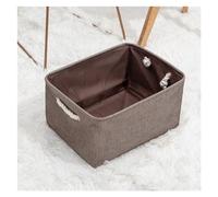 yaoqijie Cotton Linen Folding Storage Baskets Kids Toys Organizer Clothes And Sundries Storage Box Cabinet Storage Bag Laundry Basket lasting (Color : Brown, Size : 36x26x16cm)