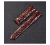 yaoqijie Crocodile Leather Watchband 18mm 19mm 20mm 21mm 22mm Alligator Strap Compatible With Men Women Stainless Steel Buckle lasting(Brown,18MM_NO BUCKLE)